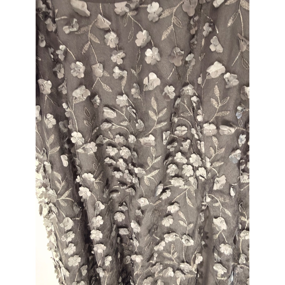 Xscape Long Sleeve V-Neck 3D Embellished Floral Gown Black Formal Event 22W - Picture 6 of 16
